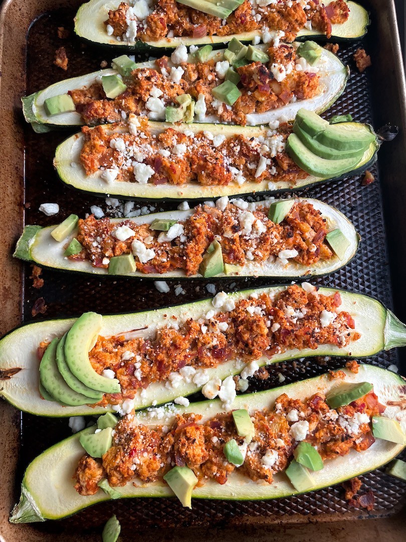 Vegan Taco Zucchini Boats (healthy, gluten free)