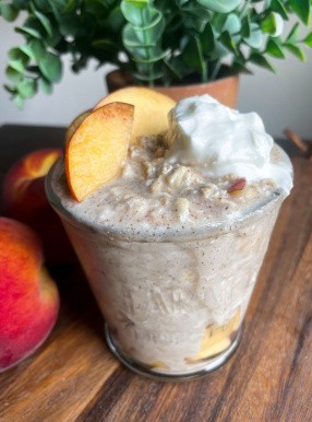 Peaches and Cream Overnight Oats (vegan and gluten free)