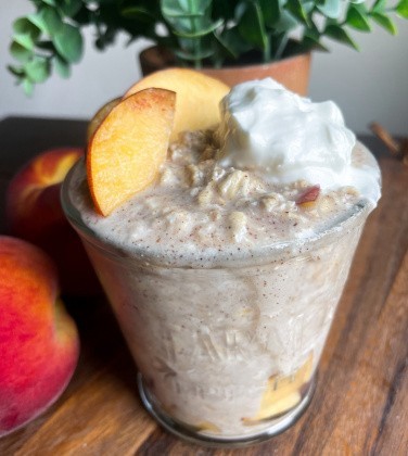 Peaches and Cream Overnight Oats (vegan and gluten free)