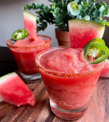 Spicy Watermelon Margarita (healthy, easy)