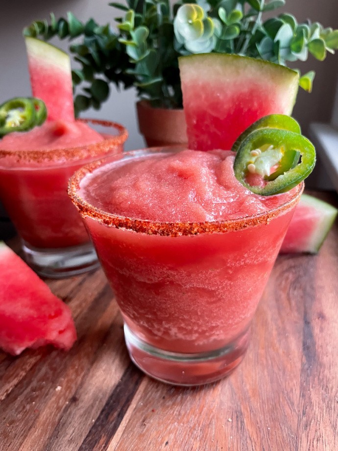 Spicy Watermelon Margarita (healthy, easy)