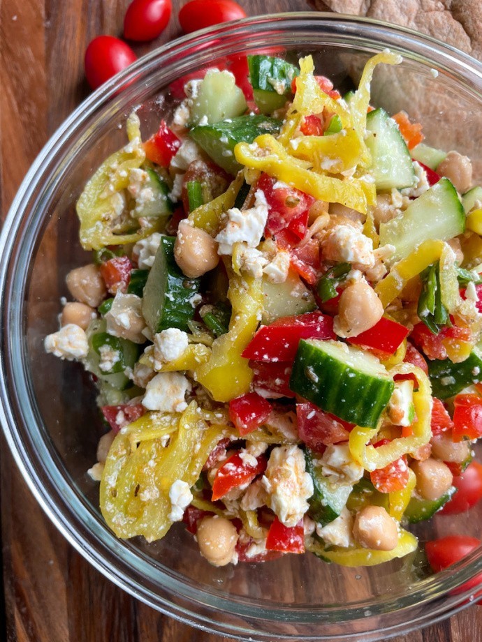 Healthy Spicy Chickpea Salad (gluten free, no cook)