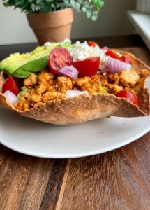 Air Fryer Taco Bowl (vegan, gluten free)