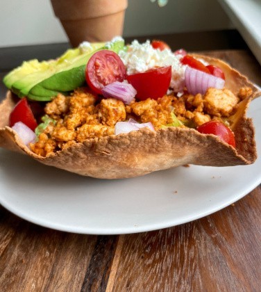 Air Fryer Taco Bowl (vegan, gluten free)