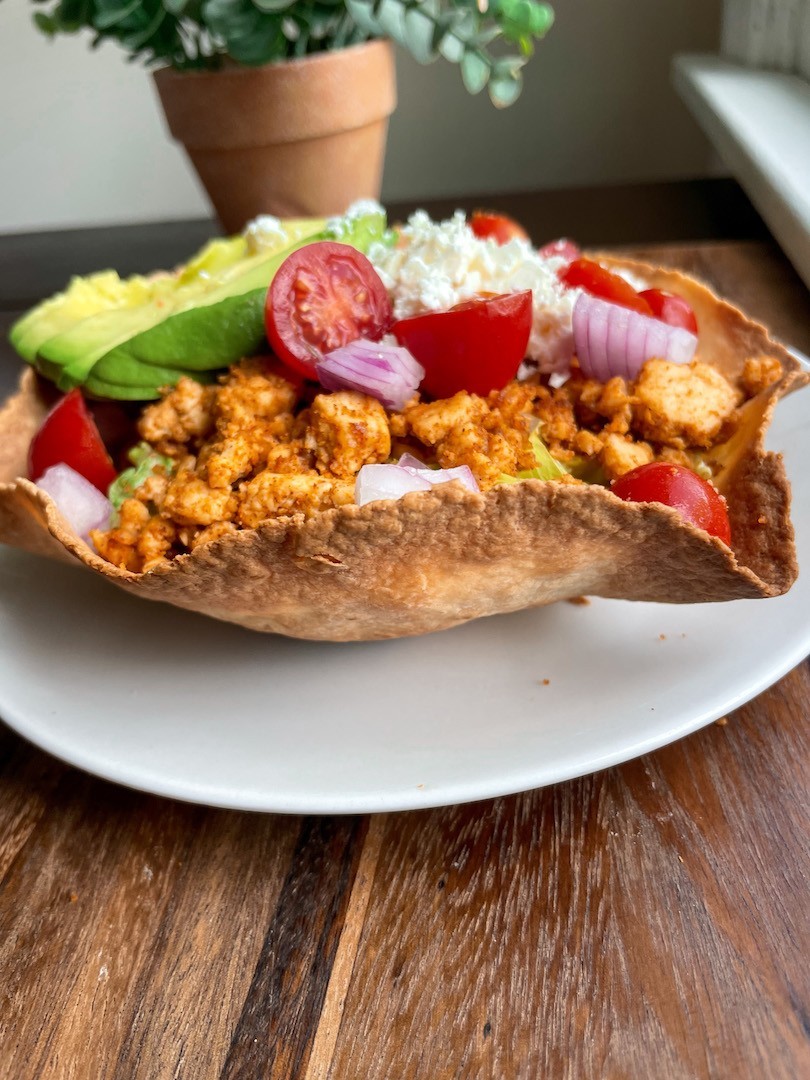 Air Fryer Taco Bowl (vegan, gluten free)