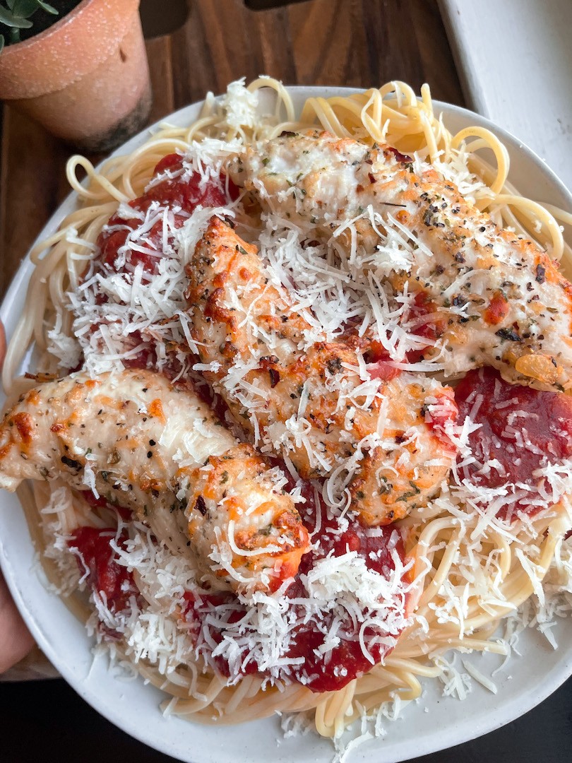 Chicken Tender Parmesan Pasta (gluten free)