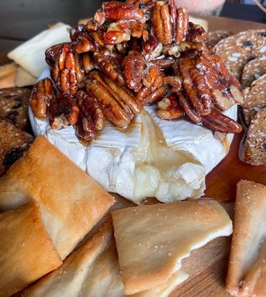 Hot Honey Pecan Baked Brie