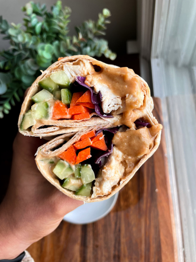 Thai Chicken Wraps (healthy meal prep)