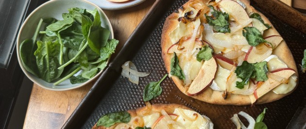 apple. brie, and bacon flatbreads